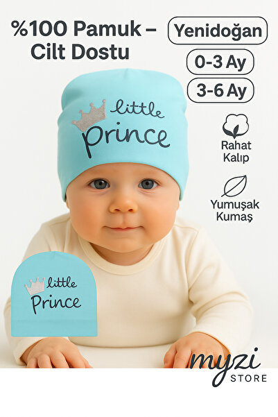 MYZİ STORE Baby Hat – 100% Cotton, Patterned & with Accessories – 0-3 Months