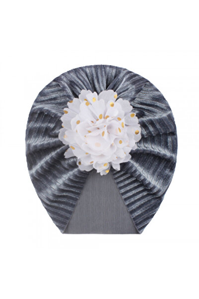 Superbaby Velvet turban hat with appliquéd flower