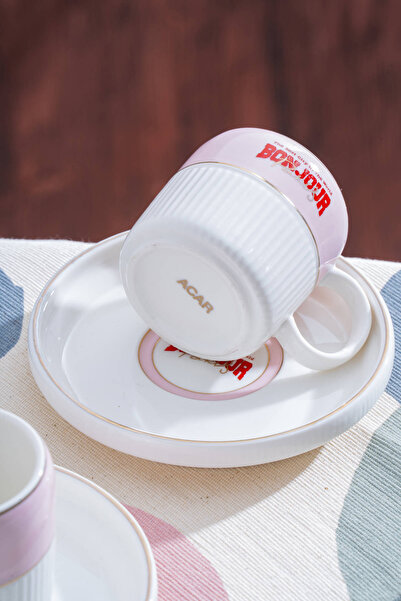 ACAR Adonis Pink 6-Person Coffee Cup Set - 100 ml