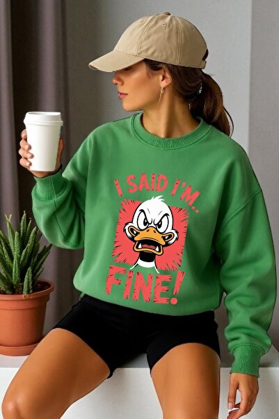 ArtYus Унисекс дълъг ръкав с фина патица трансфер печат велосипедна яка суитшърт