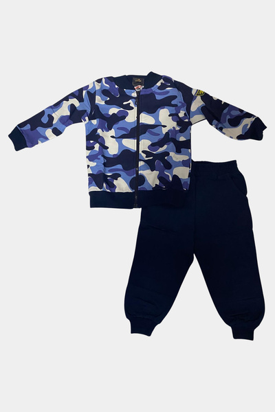 nasbina Boy's Long Sleeve Pocket Zippered Pajama Set