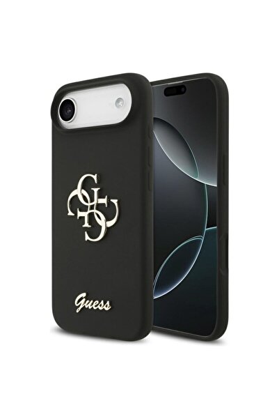 Guess Carcasă din silicon Big Script pentru iPhone 17 Air, neagră