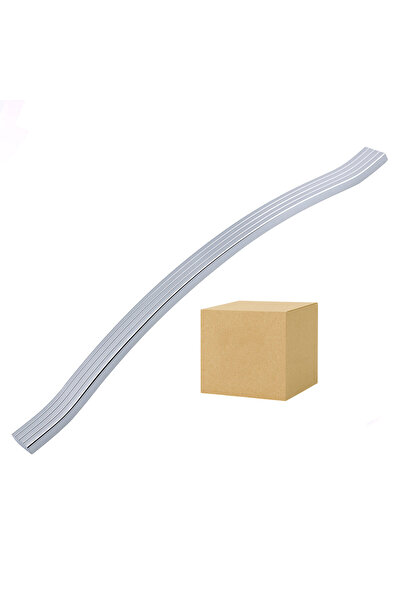 Badem10 Set de 10 mânere pentru mobilier din metal argintiu, cromat, 288 mm, model cu dungi, mânere rezistente, rezistente la rugină
