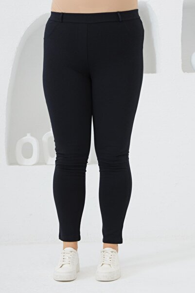 RMG Large Size Steel Knitted Tights Navy Blue