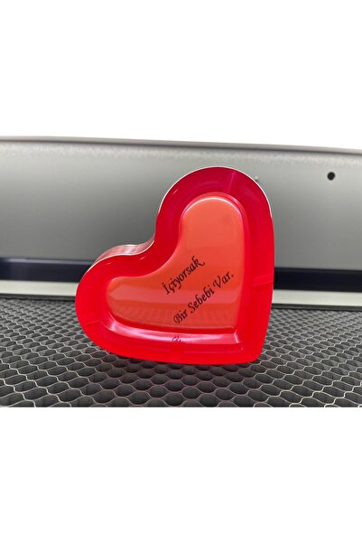 Shine Lazer Romantik Hediye Kalp Şeklinde Epoksi Küllük – İsimli & Tasarımlı