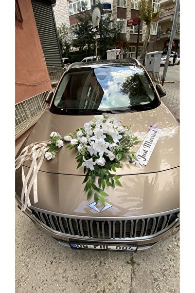 Z&B FLOWERS Araba Süsü Araba Çiçeği Vakumlu Gelin Arabası Süsü Yapay Çiçek