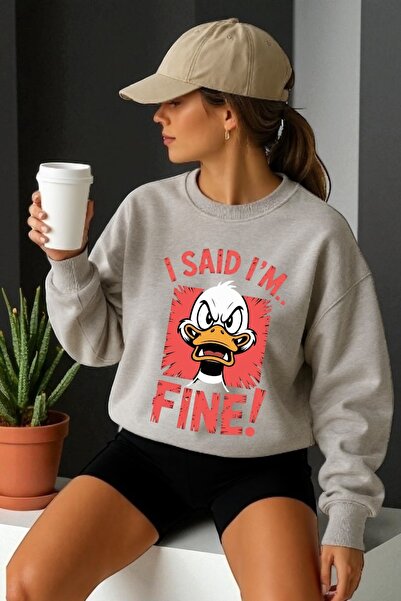 ArtYus سويت شيرت برقبة دائرية وأكمام طويلة للجنسين مطبوع عليه نقش البط