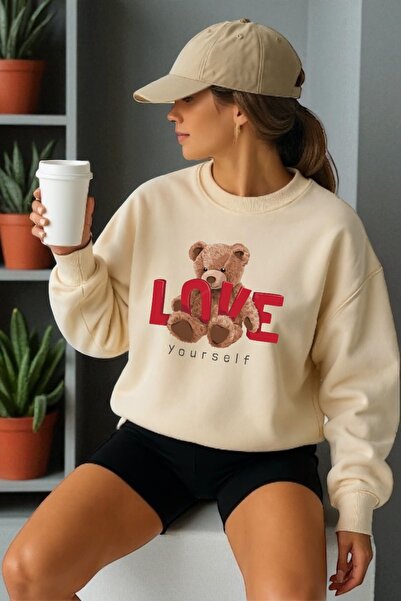 ArtYus Unisex dukserica sa dugim rukavima i transferom medveda ljubavi Štampa...
