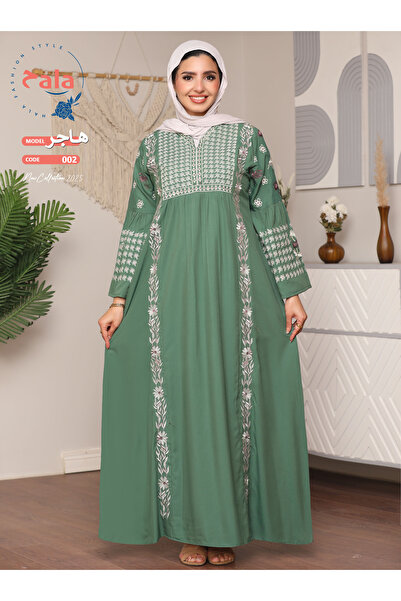 Hala جلابية استقبال فبران قطن انسياية ومريحة وتطريز خيط يدوى