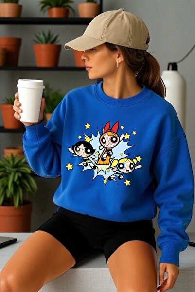 ArtYus Φούτερ με μακρύ μανίκι Unisex Powerpuff Girls Transfer με τύπωμα με λα...