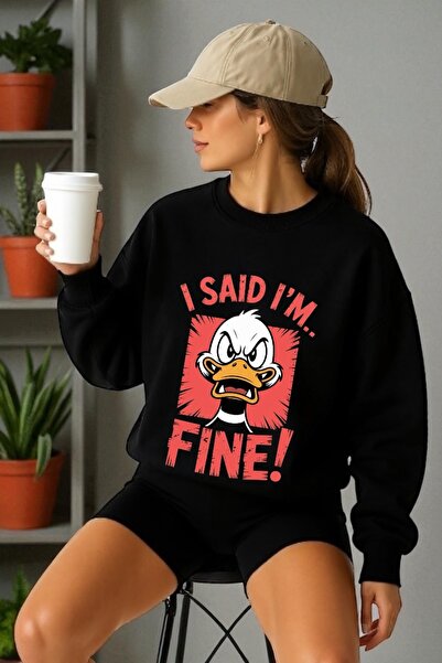 ArtYus سويت شيرت برقبة دائرية وأكمام طويلة للجنسين مطبوع عليه نقش البط