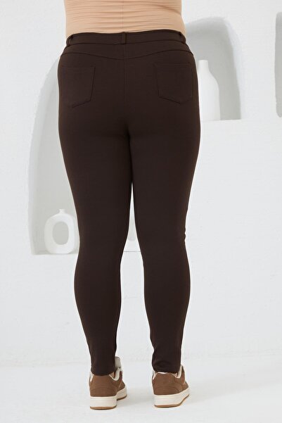 RMG Πλεκτό ατσάλινο παντελόνι μεγάλου μεγέθους καφέ