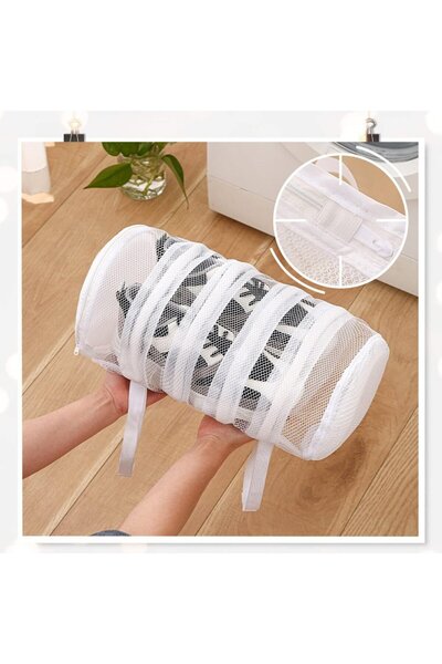 QuTek Shoe washing and drying bag, with foam pads, 19x40 cm, white