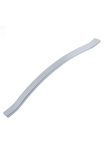 Badem10 Mâner pentru mobilier din metal cu dungi argintii cromate Akasya, distanță între șuruburi de 256 mm, mâner rezistent la rugină.
