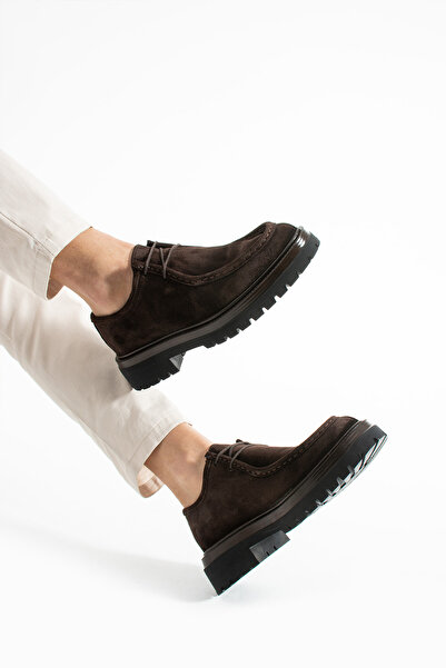 Safari Ayakkabı Deco Γνήσιο Δερμάτινο Ανδρικό Casual Καφέ Σουέντ