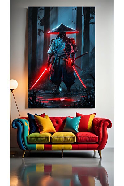 özkacar YALNIZ SAMURAY V4 :)) Ev Duvar Salon Güzellik Salonu Ofis Dükkan Dekarasyon Kanvas Tablo