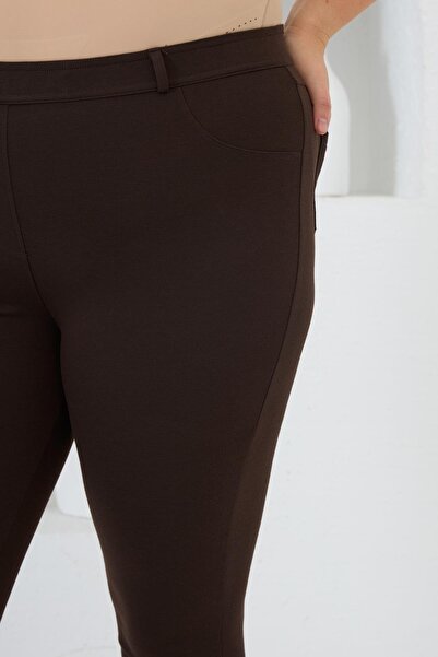 RMG Πλεκτό ατσάλινο παντελόνι μεγάλου μεγέθους καφέ