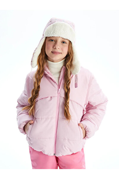LC Waikiki Lcw Kids Lilac Hooded Coat for Girls