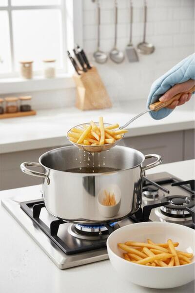 Bambum Ladle - Bamboo Handle Wire Colander 16cm