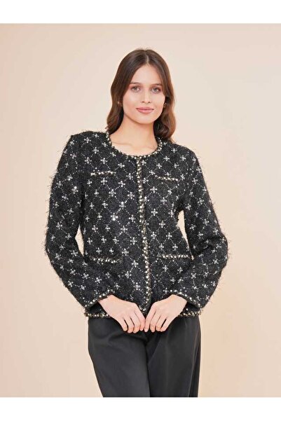 SERPİL Taş İşlemeli Tweed Ceket 50403