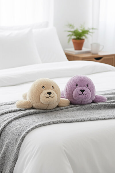 ROZİTOYS 2’li Peluş Fok Balığı Sevimli Uyku ve Oyun Arkadaşı, Hediye Dekorasyon