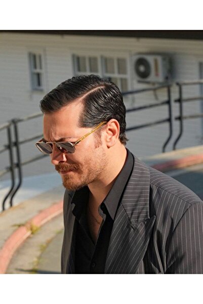 LOOKUP Eşref Tek Sunglasses Yellow Handle Black Glass Uv400 Protected Glasses