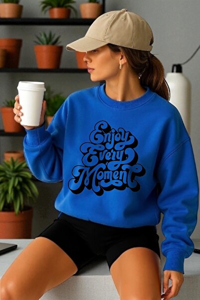 ArtYus Φούτερ Unisex με μακρύ μανίκι Enjoy Every Moment Transfer με τύπωμα με...