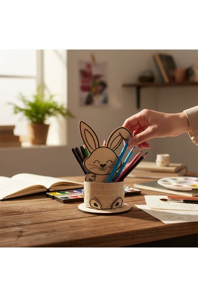Pemina Rabbit Pen Holder 3 mm Mdf Wood