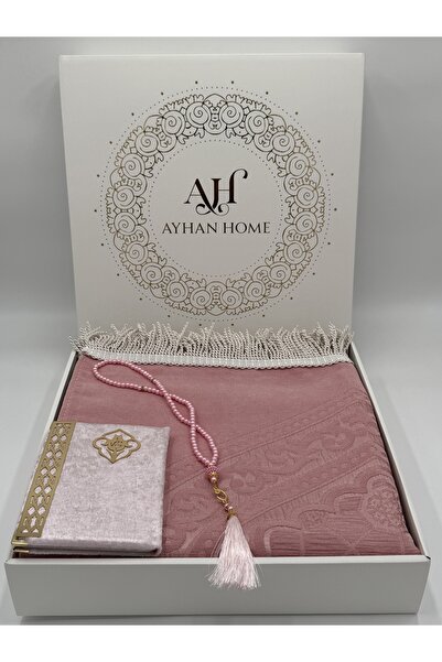 AYHANHOME 3 Piece Special Boxed Woven Twisted Fringed Prayer Rug Set