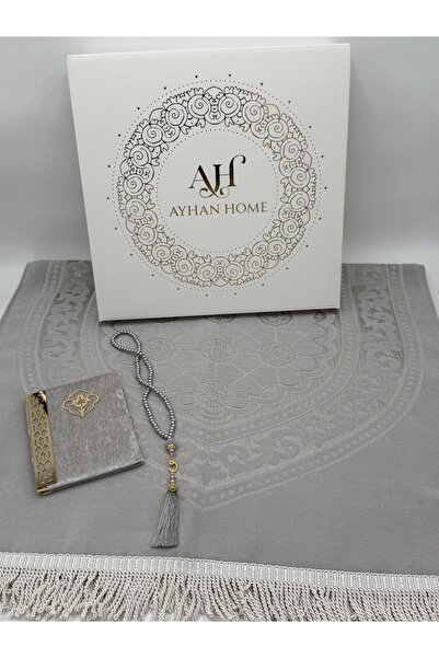 AYHANHOME 3 Piece Special Boxed Woven Twisted Fringed Prayer Rug Set