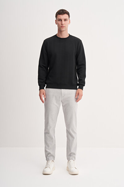 Cazador Суитшърт с редовна кройка, с капитониран жакардов десен „рибена кост“ - 53395