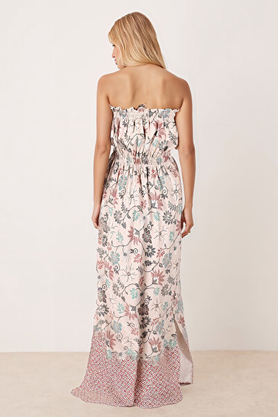 armonika Γυναικείο φόρεμα από πέτρα ελαστικό στράπλες με σχισμή μακρύ φόρεμα ARM-25Y001105