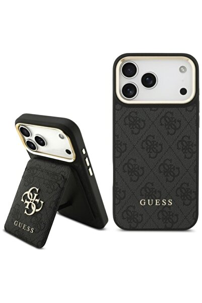 Guess Carcasă Cardslot 4G MagSafe pentru iPhone 17 Pro, Neagră