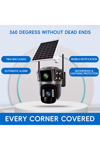 iKlassQeer Dual 4G Solar Camera, 3+3Mpx Resolution, IR LEDs, 10w Solar Panel