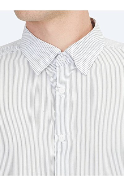 Kip Cămașă casual țesută cu linie albă, cu croială normală