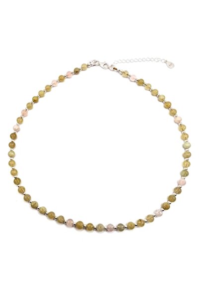 Lexy's Boutique Colier handmade, ajustabil, argint 925, pietre semipretioase acvamarin, max 44 cm