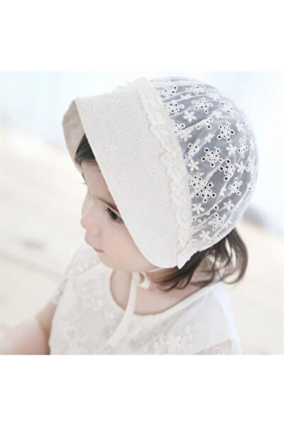 Superbaby Ivory bonnet with embroidered flowers