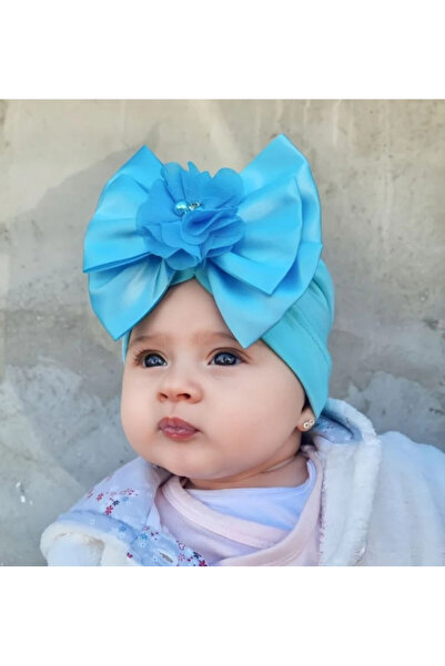 Superbaby Turban hat with satin bow applied to the front