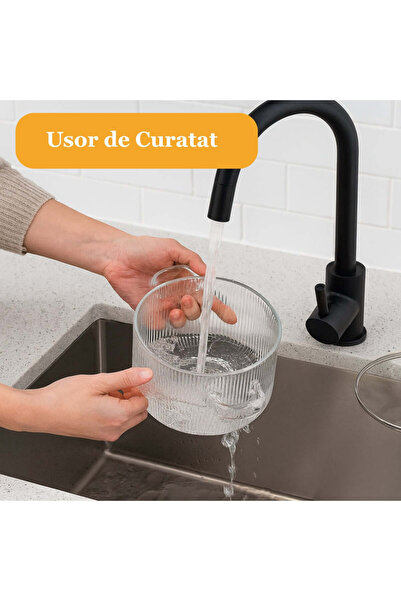 Köken 3.5L Borosilicate Glass Pot for Gas Stove, Lid, Heat Resistance 130 °C, Saucepan, Transparent, Wood