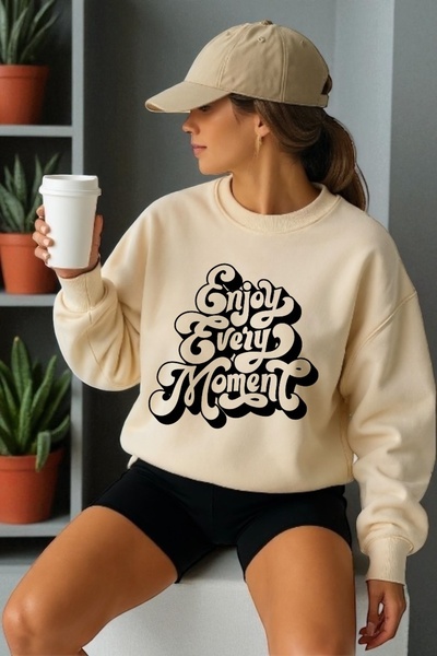 ArtYus Unisex majica dugih rukava Uživajte u svakom trenutku Transfer Štampan...