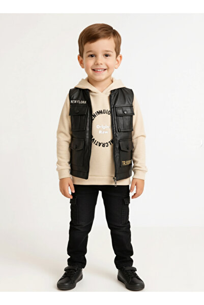Selvira Children's Combination 3-Piece Set - Hooded Sweatshirt, Black Pants, ...