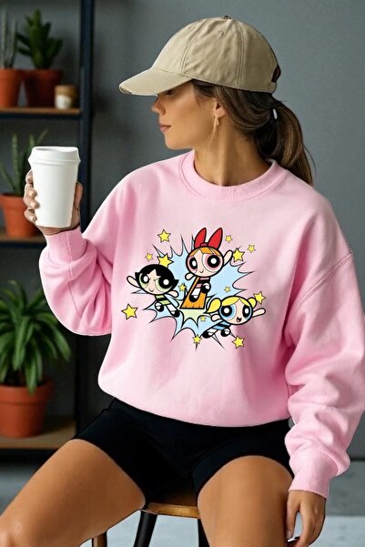 ArtYus Φούτερ με μακρύ μανίκι Unisex Powerpuff Girls Transfer με τύπωμα με λα...