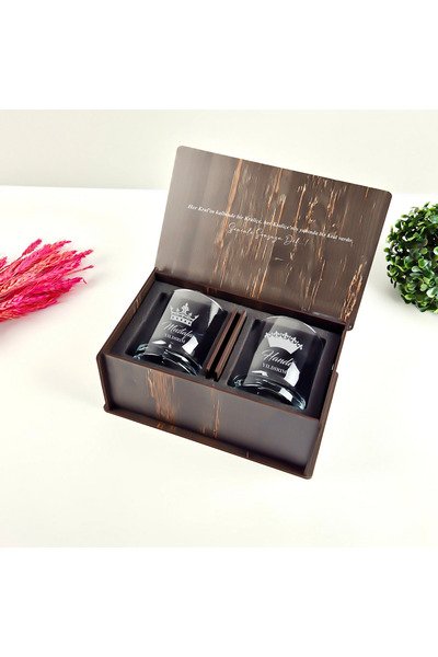 hediyekralı Kişiye Özel Taç Desenli Viski Bardağı