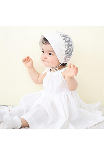 Bebelul Ivory bonnet with embroidered flowers