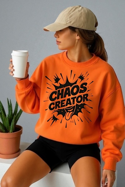 ArtYus Унісекс довгий рукав Chaos Creator з принтом на велосипедному комірі