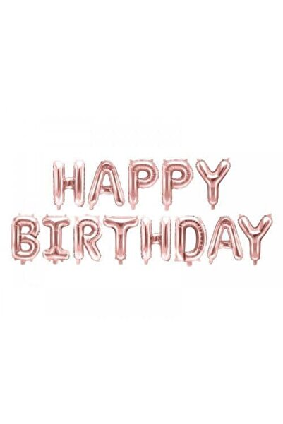 Baloane Vesele Set Litere Rose Gold Happy Birthday HB3
