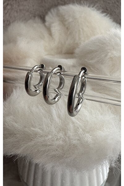 Rod Çelik Halka 3’lü Set Küpe