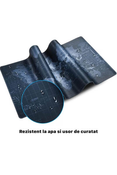 DigikalaX Mousepad Mare Cauciucat DigikalaX®, Pentru Gaming, model Harta Lumii, Waterproof, Birou, Office, An