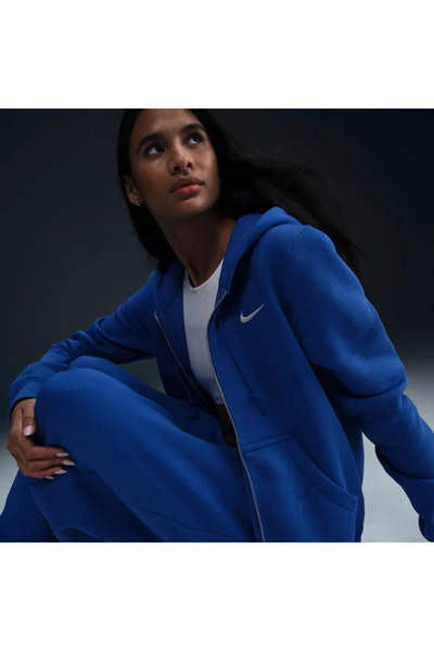Nike Sportswear Phoenix Fleece FZ Hoodie Mavi Kadın Sweatshirt