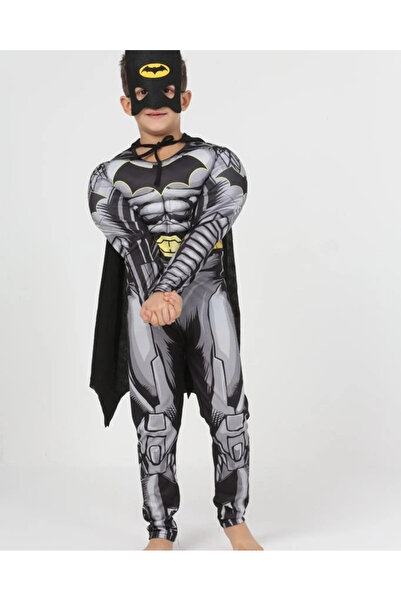 Batman Marvel Çocuk Kaslı Kostüm - Çocuk Kaslı Pelerinli Kıyafeti